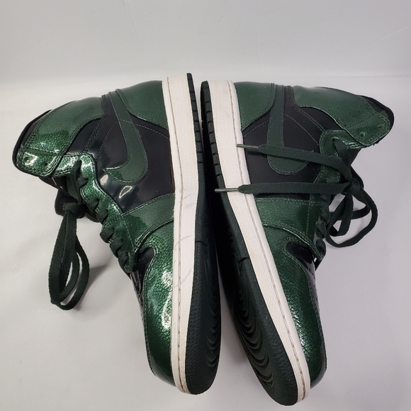 Size 10 Nike Air Jordan 1 Retro High Anti Gravity Grove Green Patent 332550-300 - Picture 7 of 16